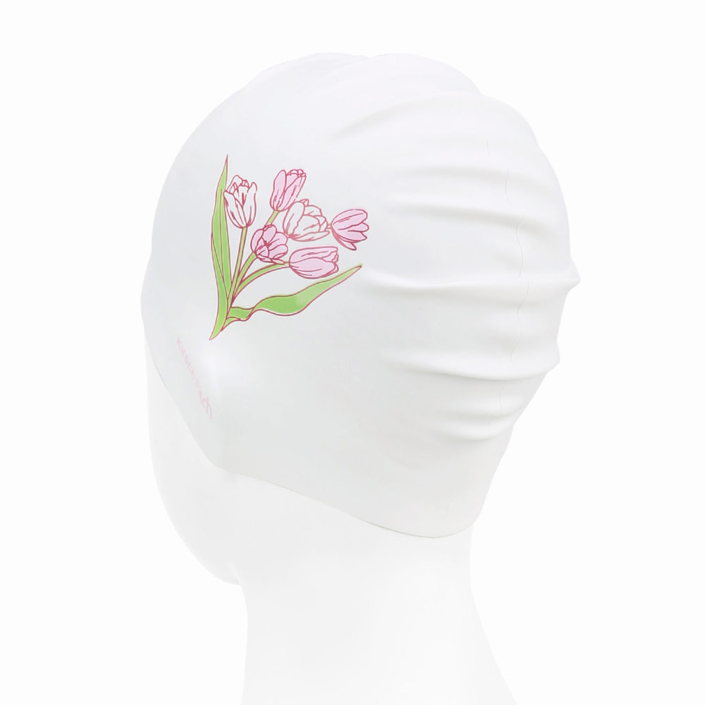 KITSCH PITCH Bouquet Rose Silicone Swim Cap white [KG1USC007] 디테일
