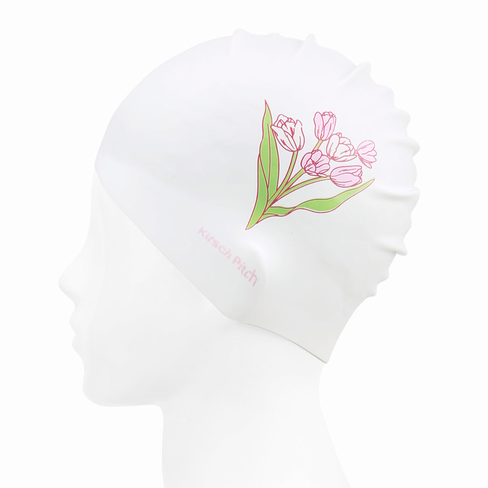 KITSCH PITCH Bouquet Rose Silicone Swim Cap white [KG1USC007] 디테일