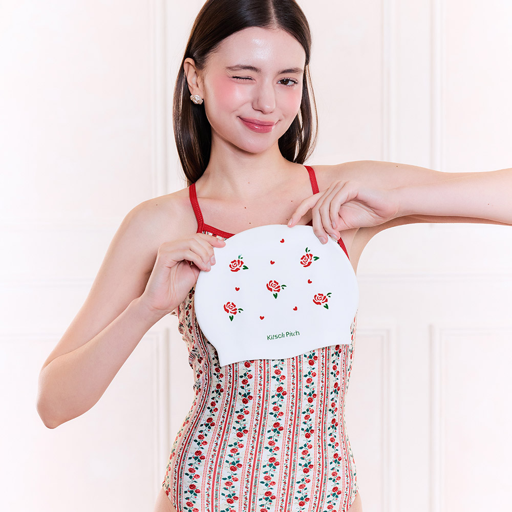 KITSCH PITCH Versailles Rose Ballet Back Swimsuit Red [KG1LST010 Women's ] 디테일