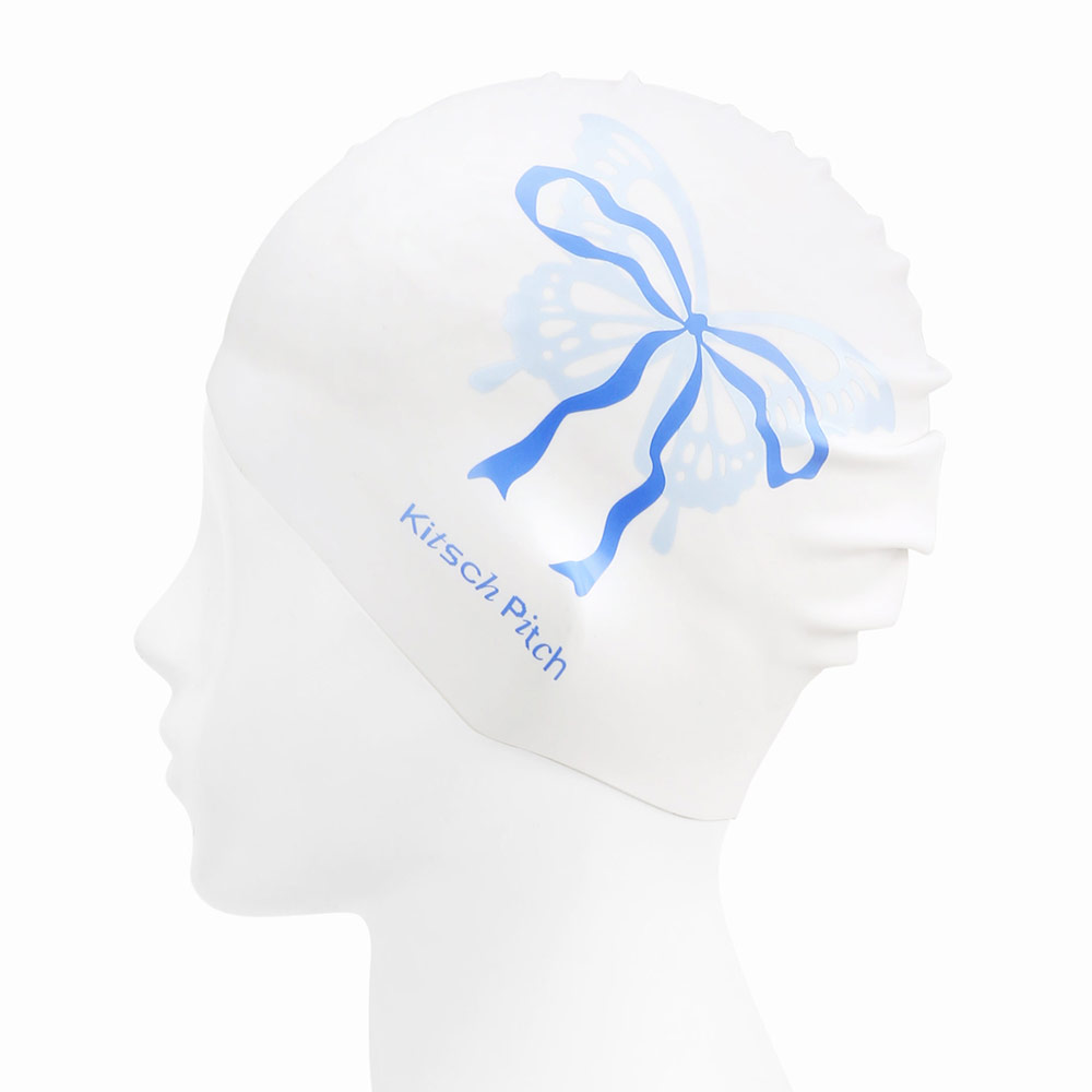 KITSCH PITCH Ribbon Fly Silicone Swim Cap Blue [KG1USC006] 디테일