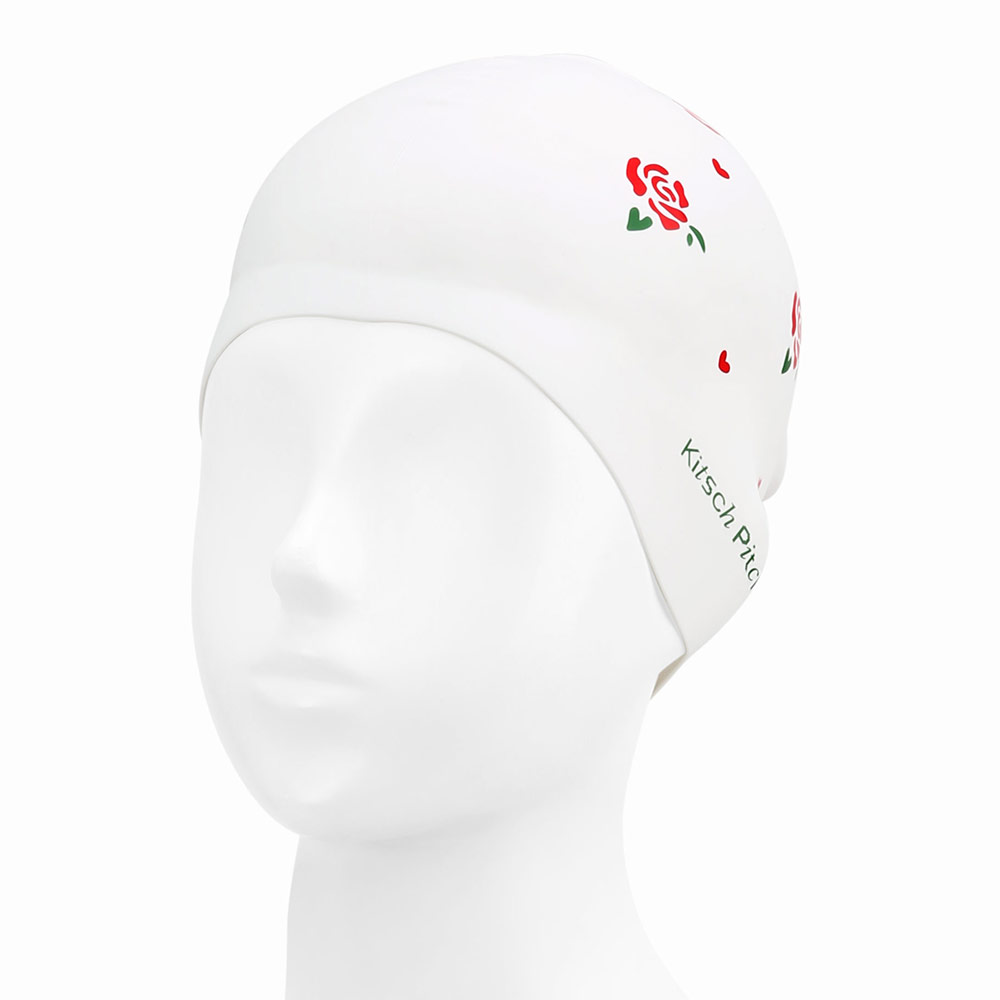 KITSCH PITCH Mini Rose Silicone Swim Cap white [KG1USC004] 디테일