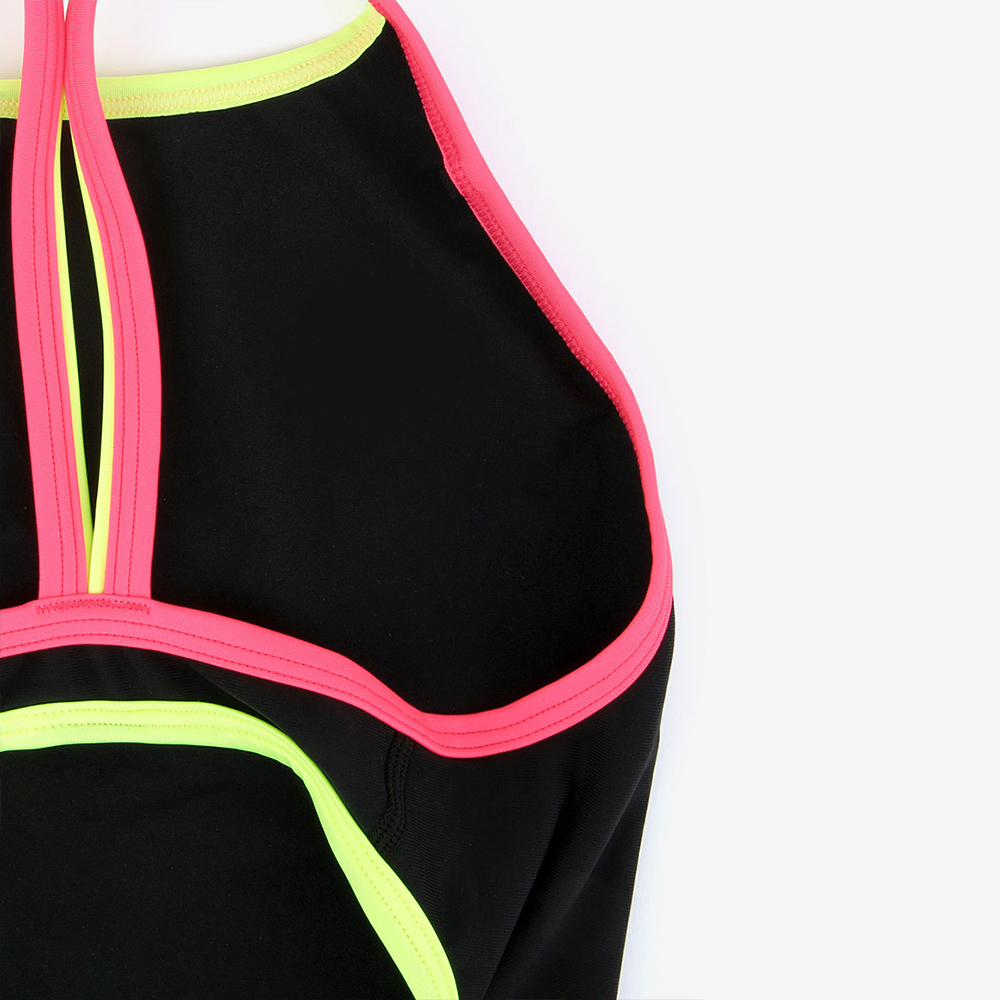 SPEEDO Endurance FC Turns V-Back Swimsuit Training Pink yellow [STW02550(PY) Women's ] 디테일