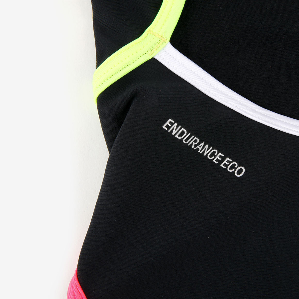 SPEEDO Endurance FC Turns V-Back Swimsuit Training Pink yellow [STW02550(PY) Women's ] 디테일