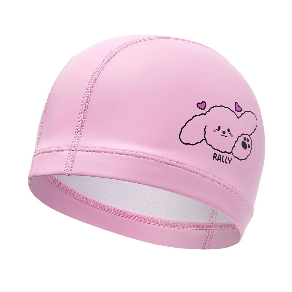 RALLY Kids blushing puppy PU Coating Swim Cap pink [RRKC525(PNK)]