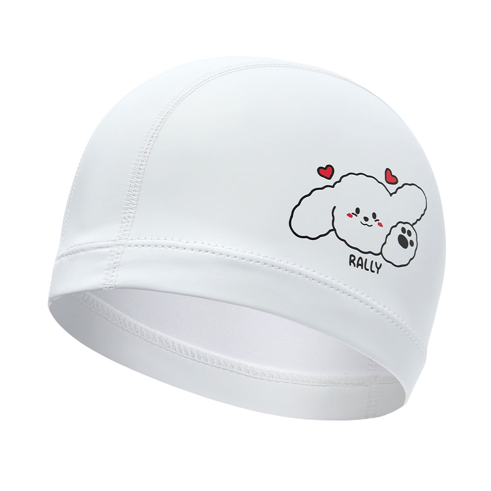 RALLY Kids blushing puppy PU Coating Swim Cap white [RRKC525(WHT)] 상품컷