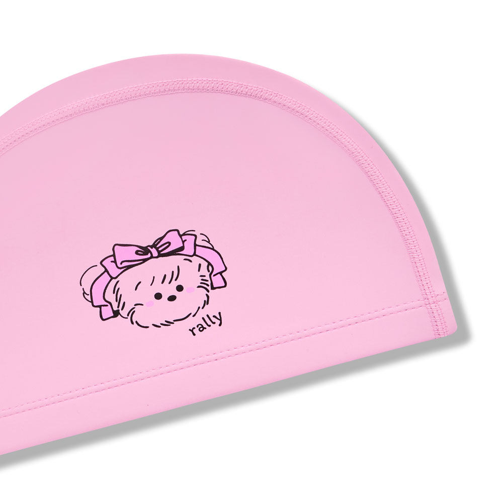 RALLY Kids Pink ribbon puppy PU Coating Swim Cap pink [RRKC524(PNK)] 디테일