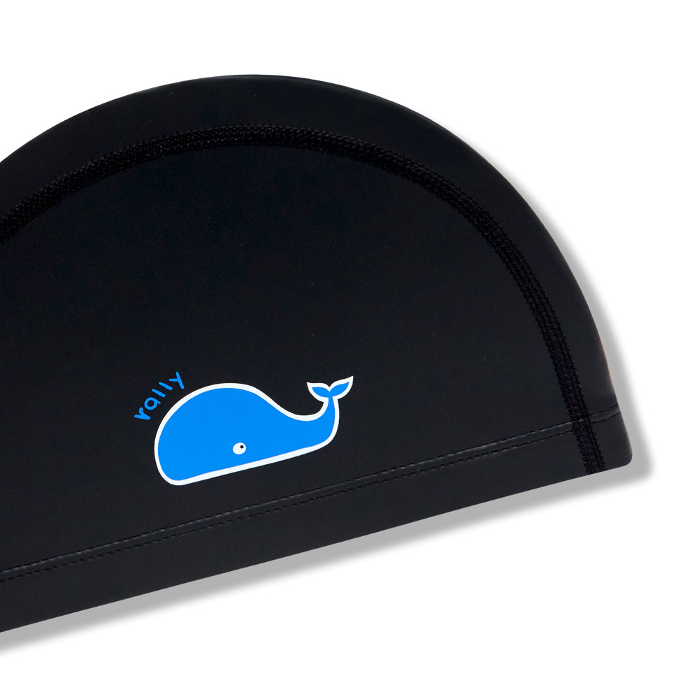 RALLY Kids wale PU Coating Swim Cap black [RRKC520(BLK)] 디테일