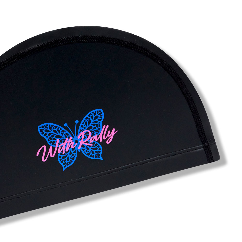 RALLY Butterfly PU Coating Swim Cap black [RRUC511(BLK)] 디테일