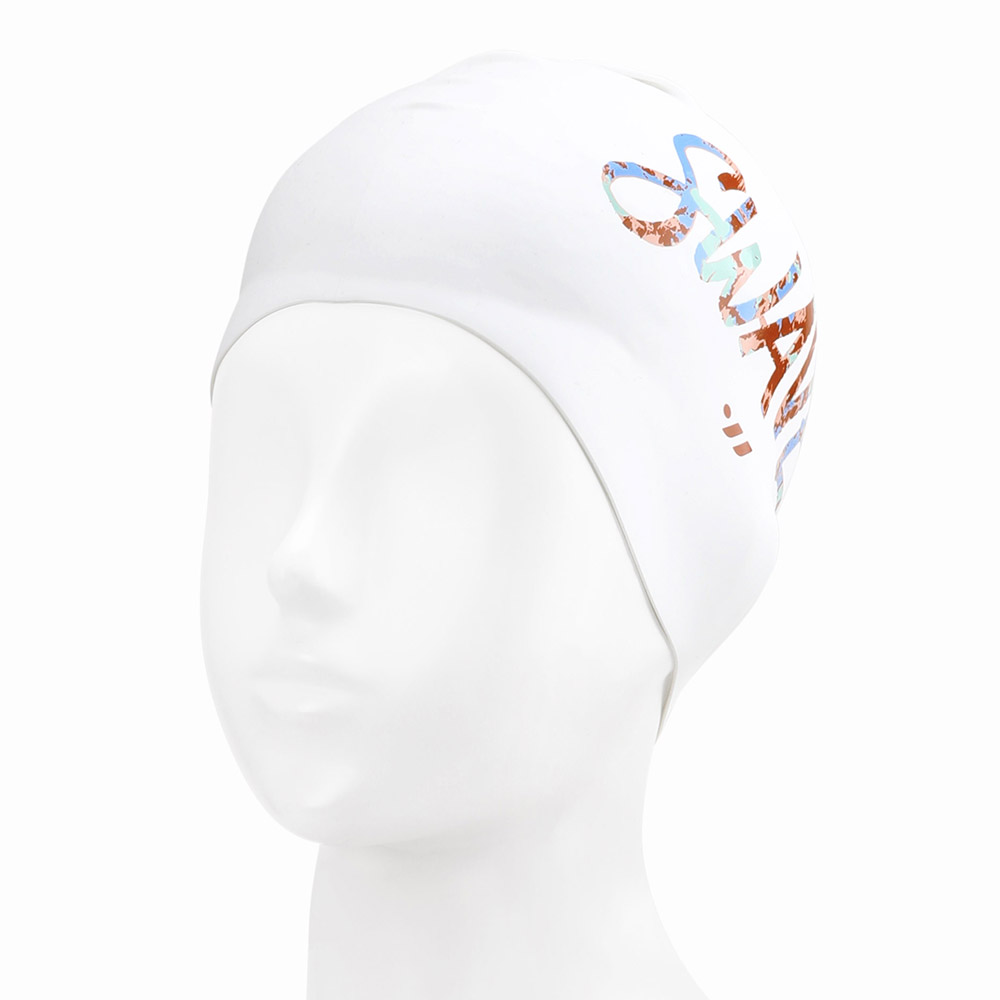 SWAVE Rough letter Silicone Swim Cap Blue [SG1USC005] 디테일