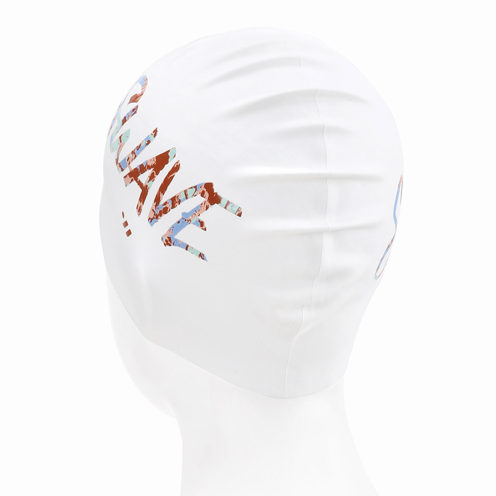 SWAVE Rough letter Silicone Swim Cap Blue [SG1USC005] 디테일