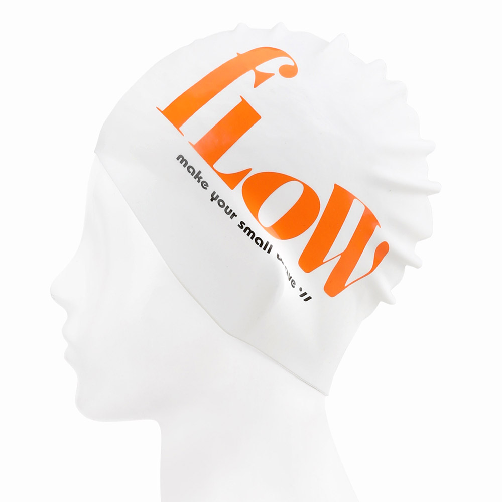 SWAVE Lettering Flow Silicone Swim Cap orange [SG1USC013] 디테일