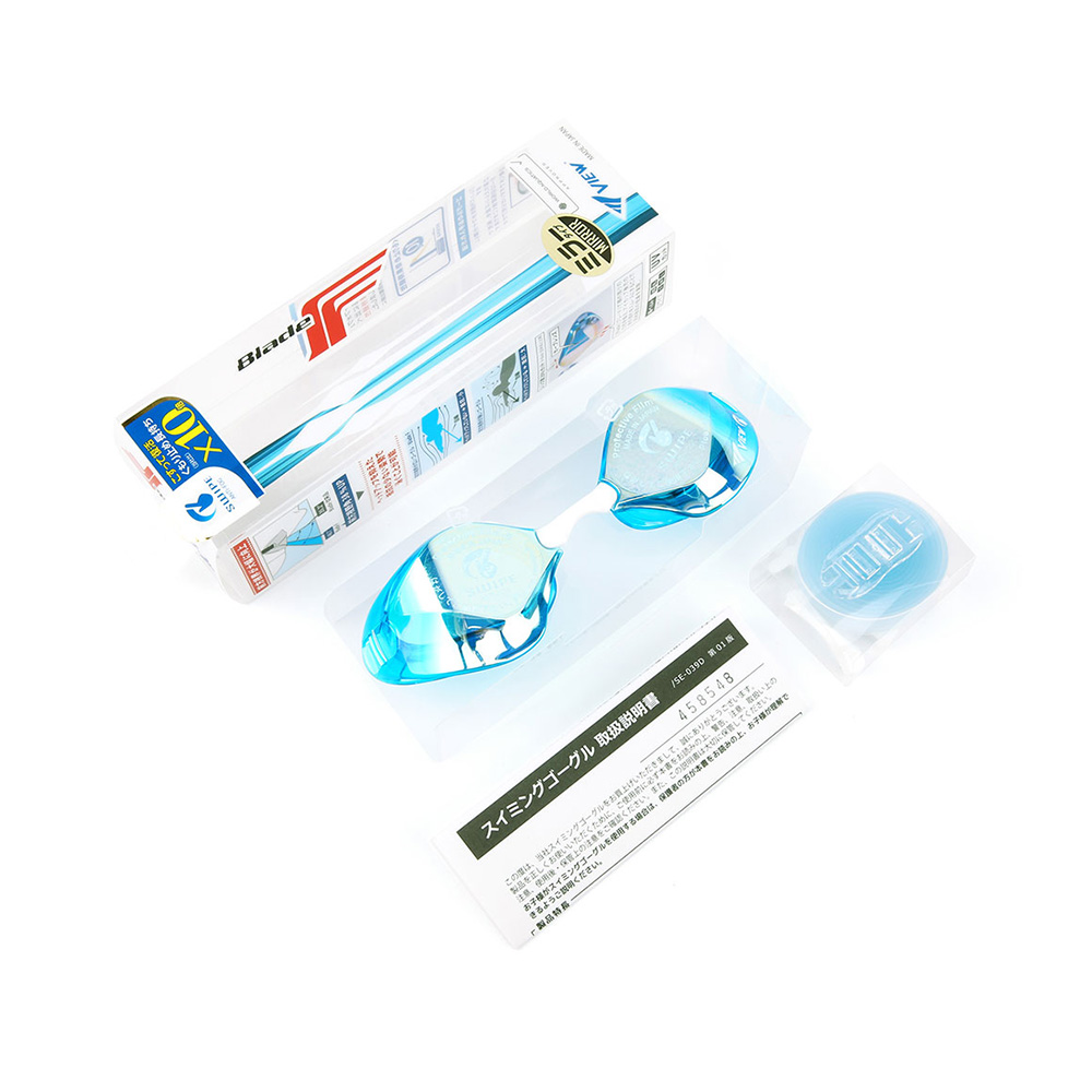 VIEW BladeF Swipe Antifog Mirrored Non-Cushioned Goggles Marine Blue Yellow [V122SAM(AMY) World Aquatics Approved] 디테일