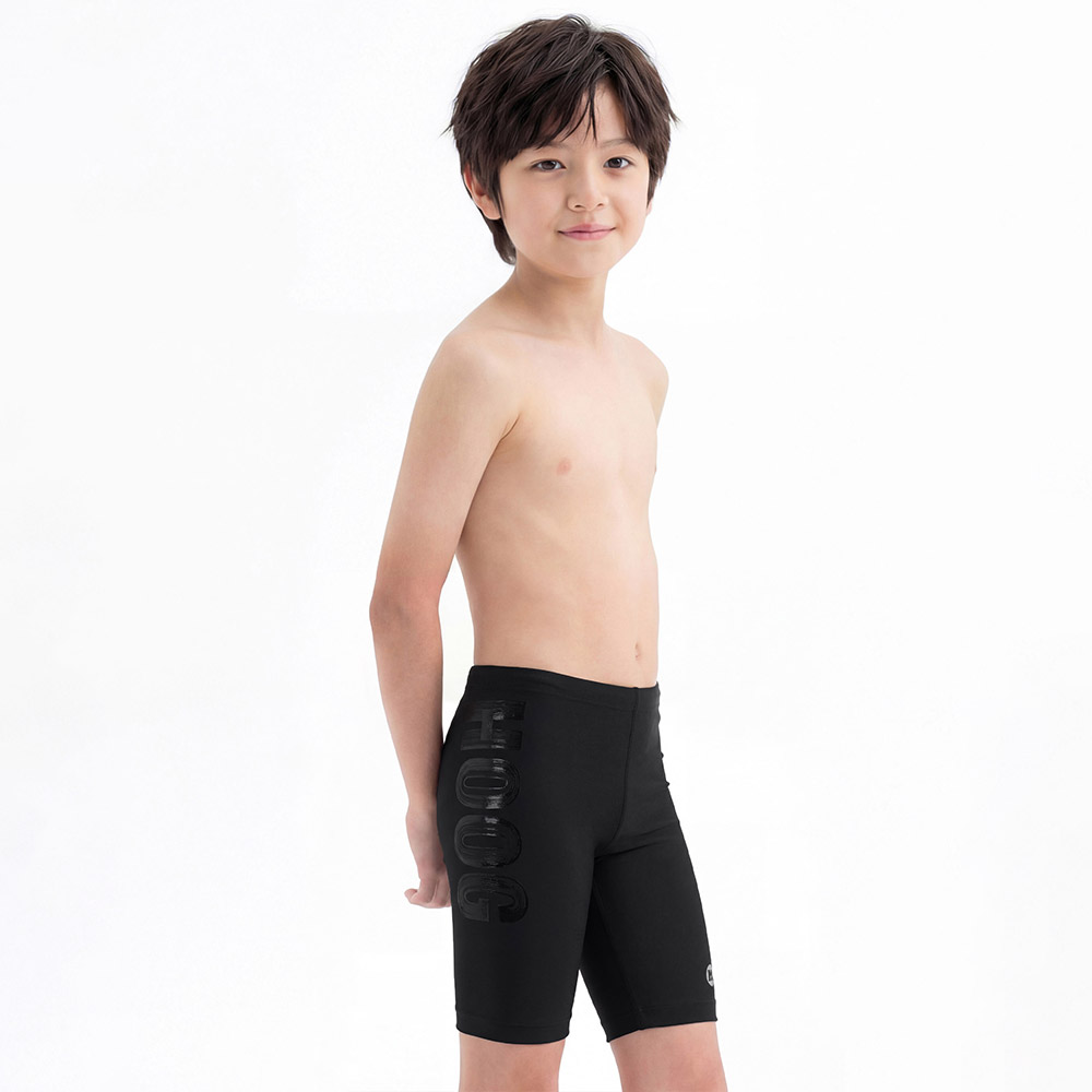 HOOG Kids Basic Jammer Swimsuit Training Black Big Logo [BLT482 Boys] 디테일