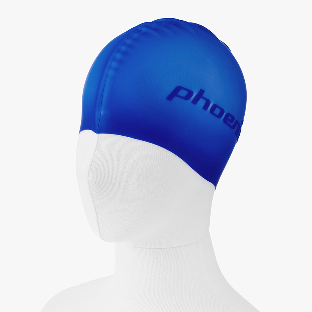 Emboss Logo Silicone Swim Cap Cobalt blue