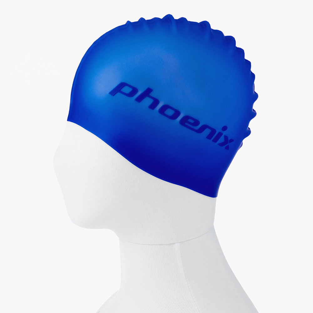 PHOENIX エンボ ロゴ シリコン スイムキャップ コバルトブルー [PCS-06(CBL)] 디테일