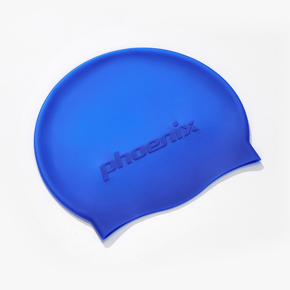 Emboss Logo Silicone Swim Cap Cobalt blue