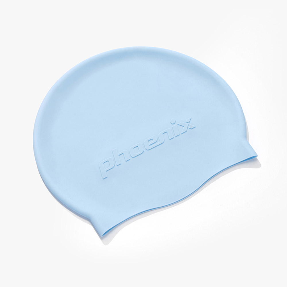 PHOENIX Emboss Logo Silicone Swim Cap Sky blue [PCS-06(SBL)]