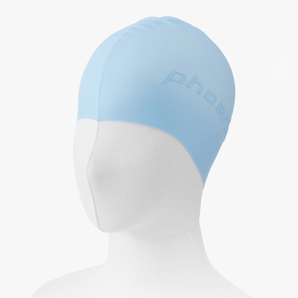 Emboss Logo Silicone Swim Cap Sky blue