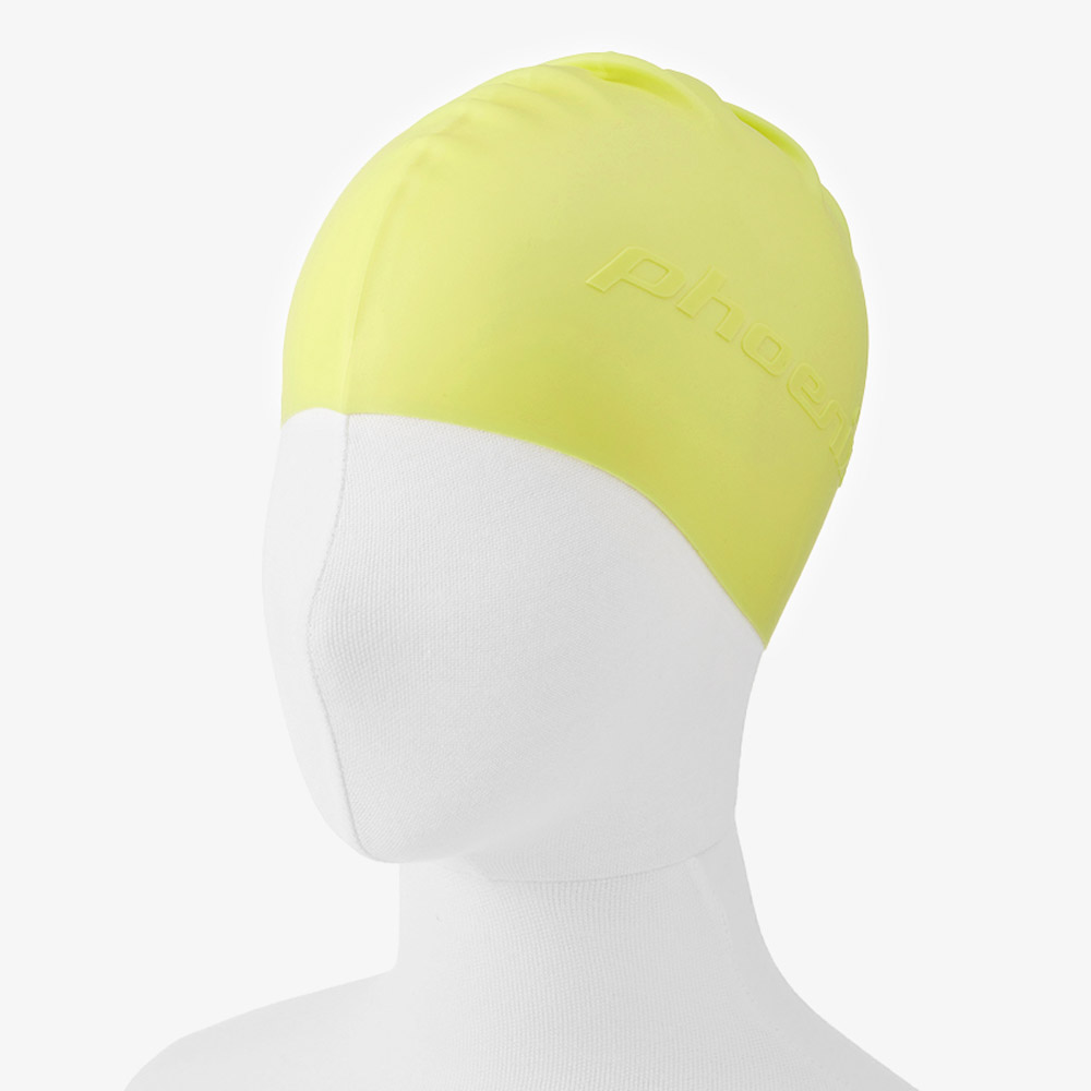 Emboss Logo Silicone Swim Cap Vivid Yellow