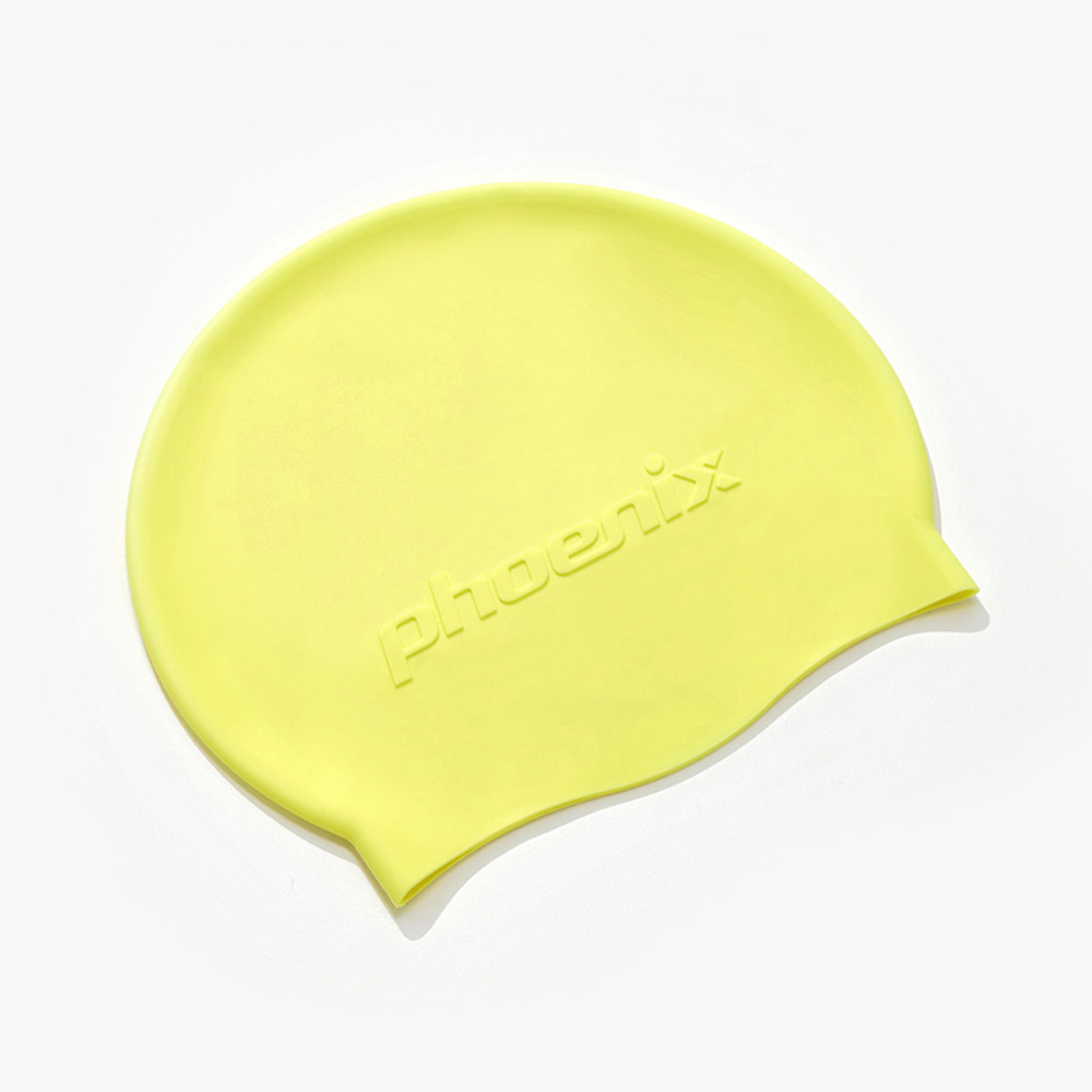 Emboss Logo Silicone Swim Cap Vivid Yellow
