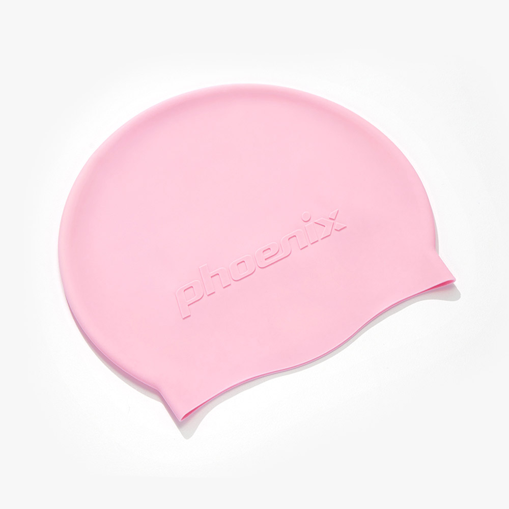 PHOENIX Emboss Logo Silicone Swim Cap baby pink [PCS-06(BPK)]