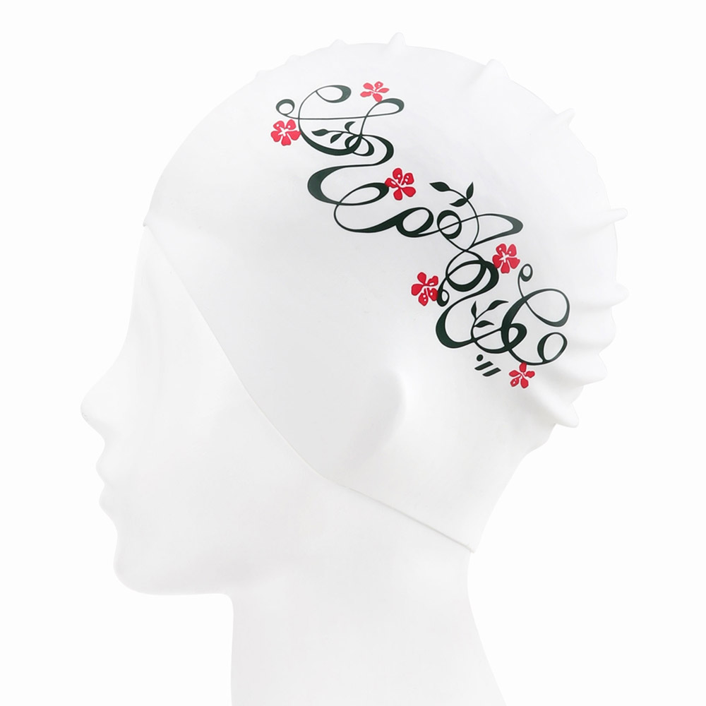 SWAVE Flower Flow Silicone Swim Cap Red [SG1USC018] 디테일