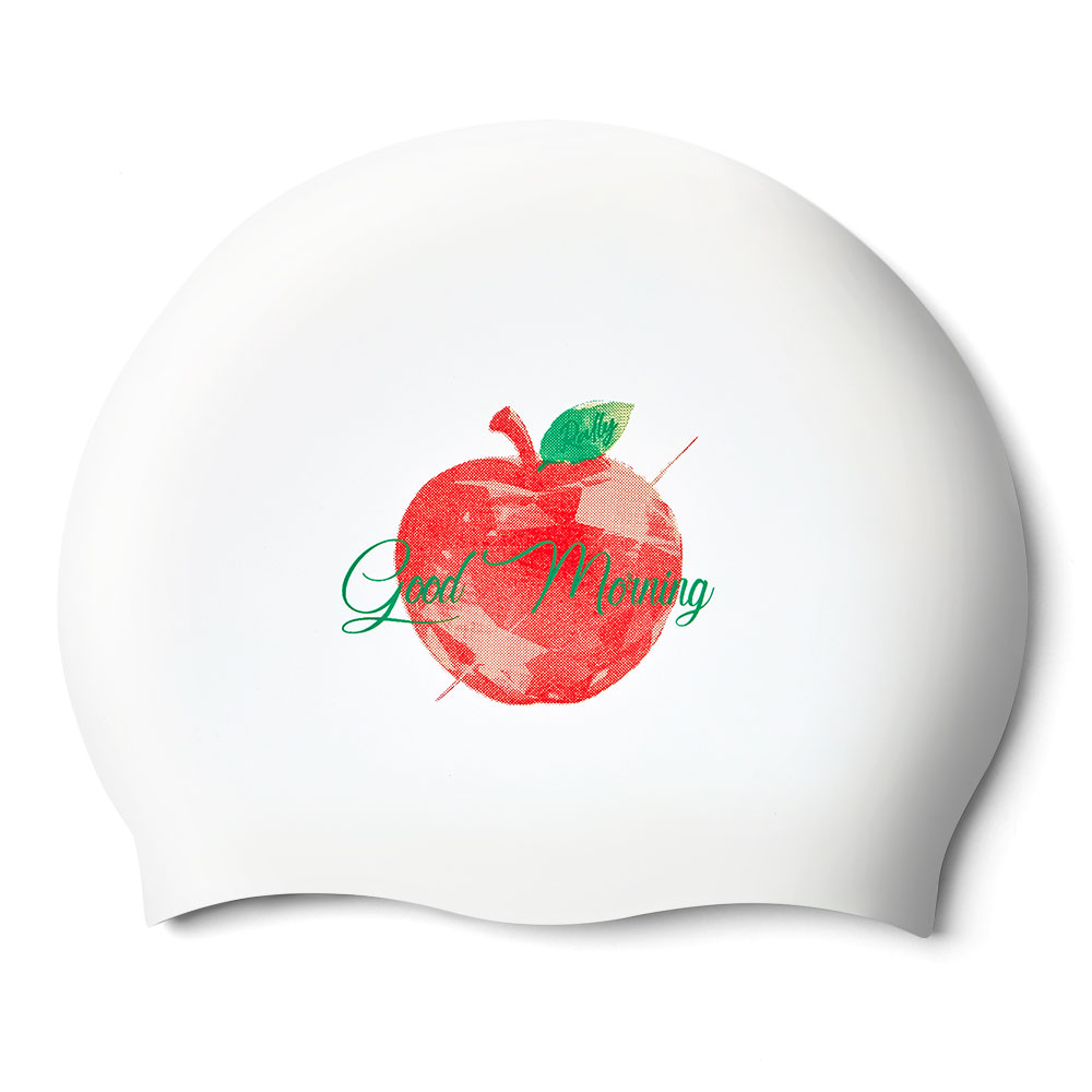 RALLY apple Silicone Swim Cap white [RRUC500(WHT)] 상품컷