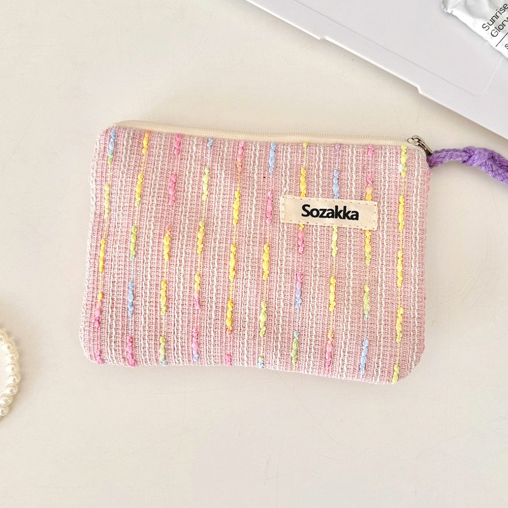 TAPONY Inner bag Quilting pouch light pink