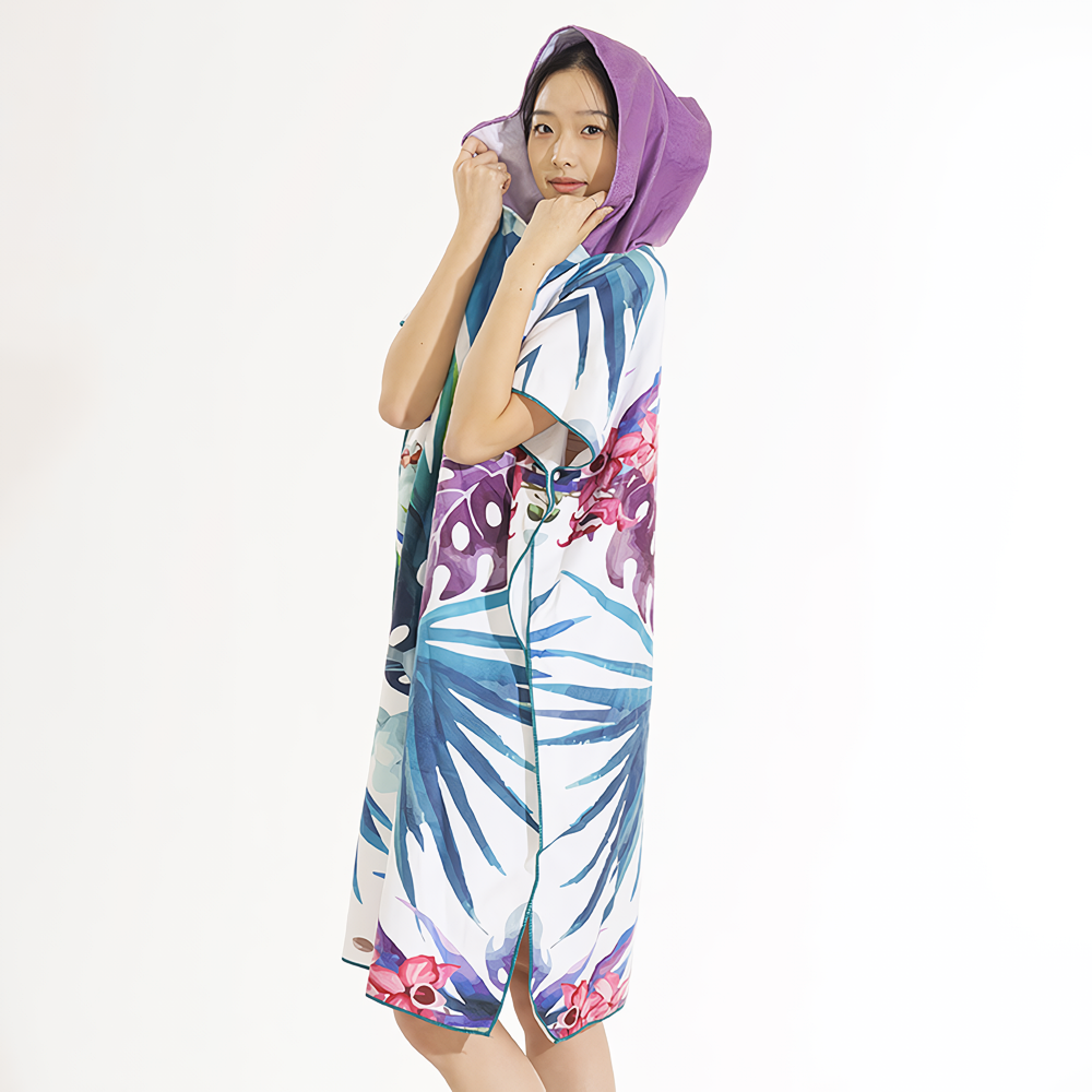 STM TAPONY installment poncho Purple Leaf [Unisex Beachwear] 디테일