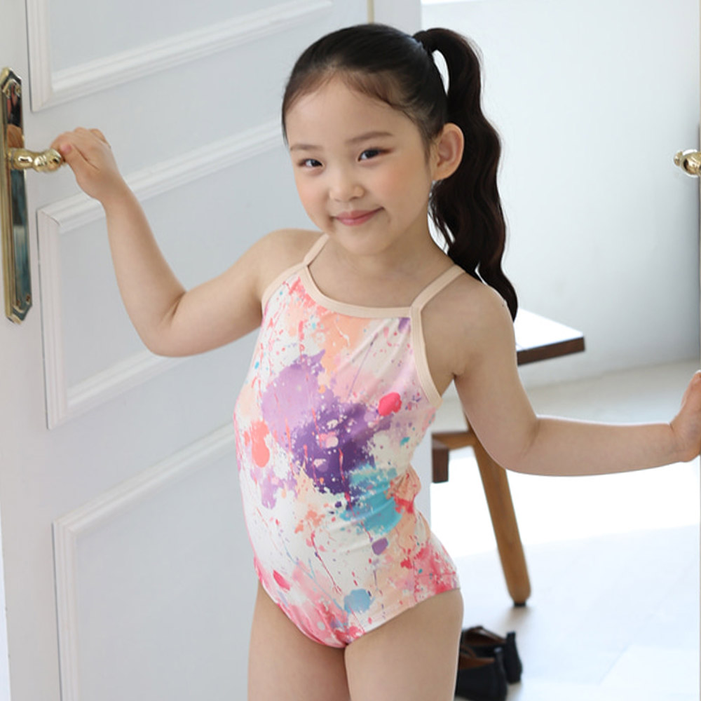 LEMANGO Kids Provence Open Back Swimsuit beige [LSGON10006743 Girls' Swimwear] 상품컷