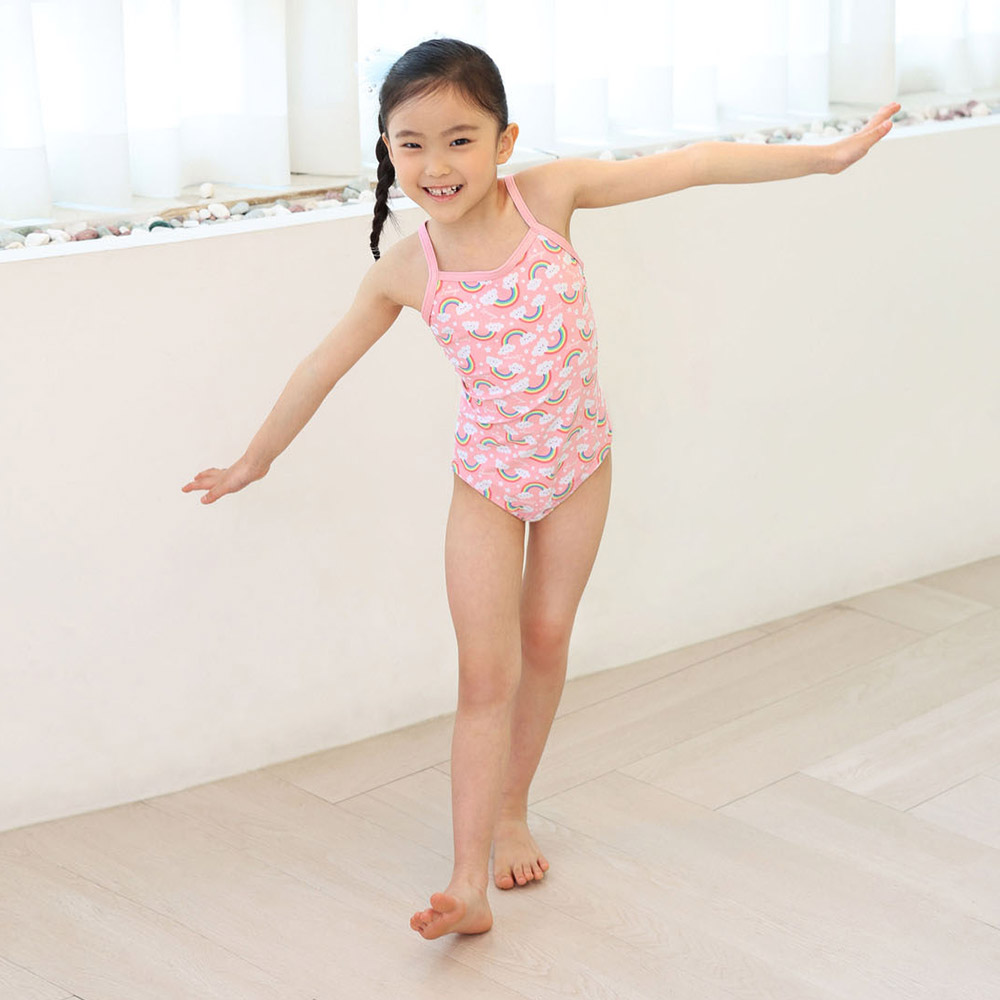 LEMANGO キッズ 虹 シャベット Open バック 水着 ピンク [LSGON10006747 女の子水着] 디테일