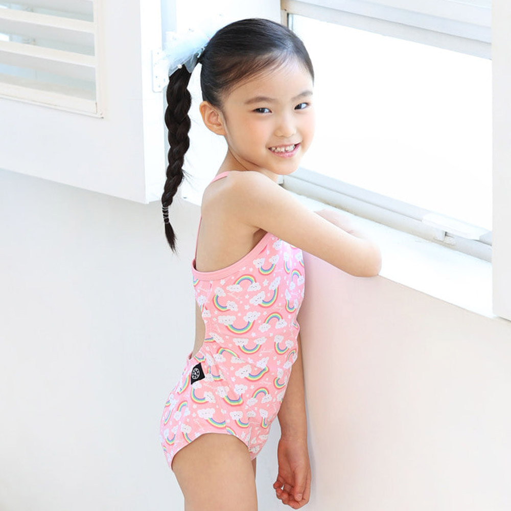 LEMANGO キッズ 虹 シャベット Open バック 水着 ピンク [LSGON10006747 女の子水着] 디테일