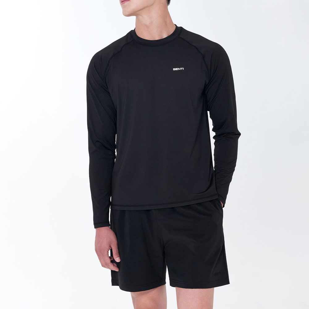 SENTI Man Classic Relax Fit rash guard black [SAR-ARM02(BK) Men's Beachwear]