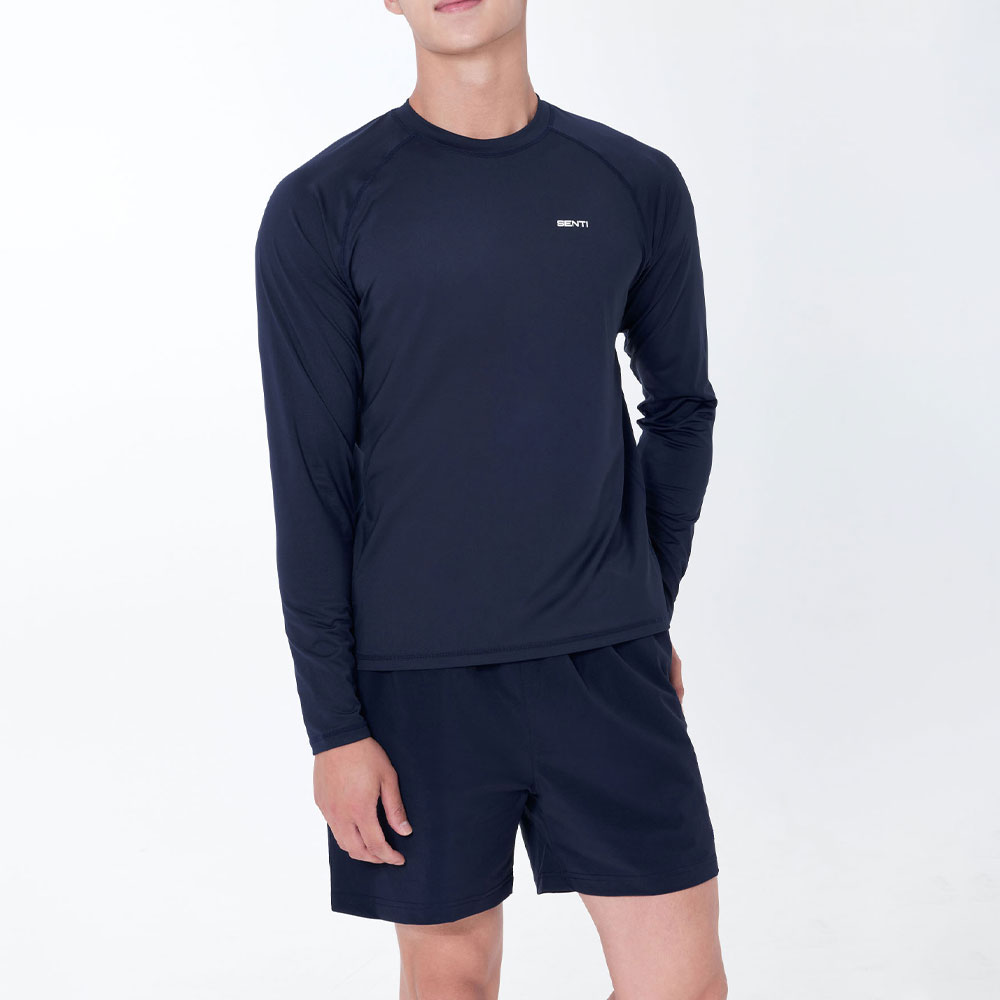 SENTI Man Classic Relax Fit rash guard Navy [SAR-ARM02(NV) Men's Beachwear] 상품컷