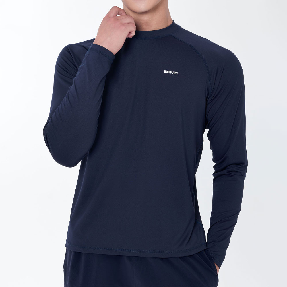 SENTI Man Classic Relax Fit rash guard Navy [SAR-ARM02(NV) Men's Beachwear] 디테일