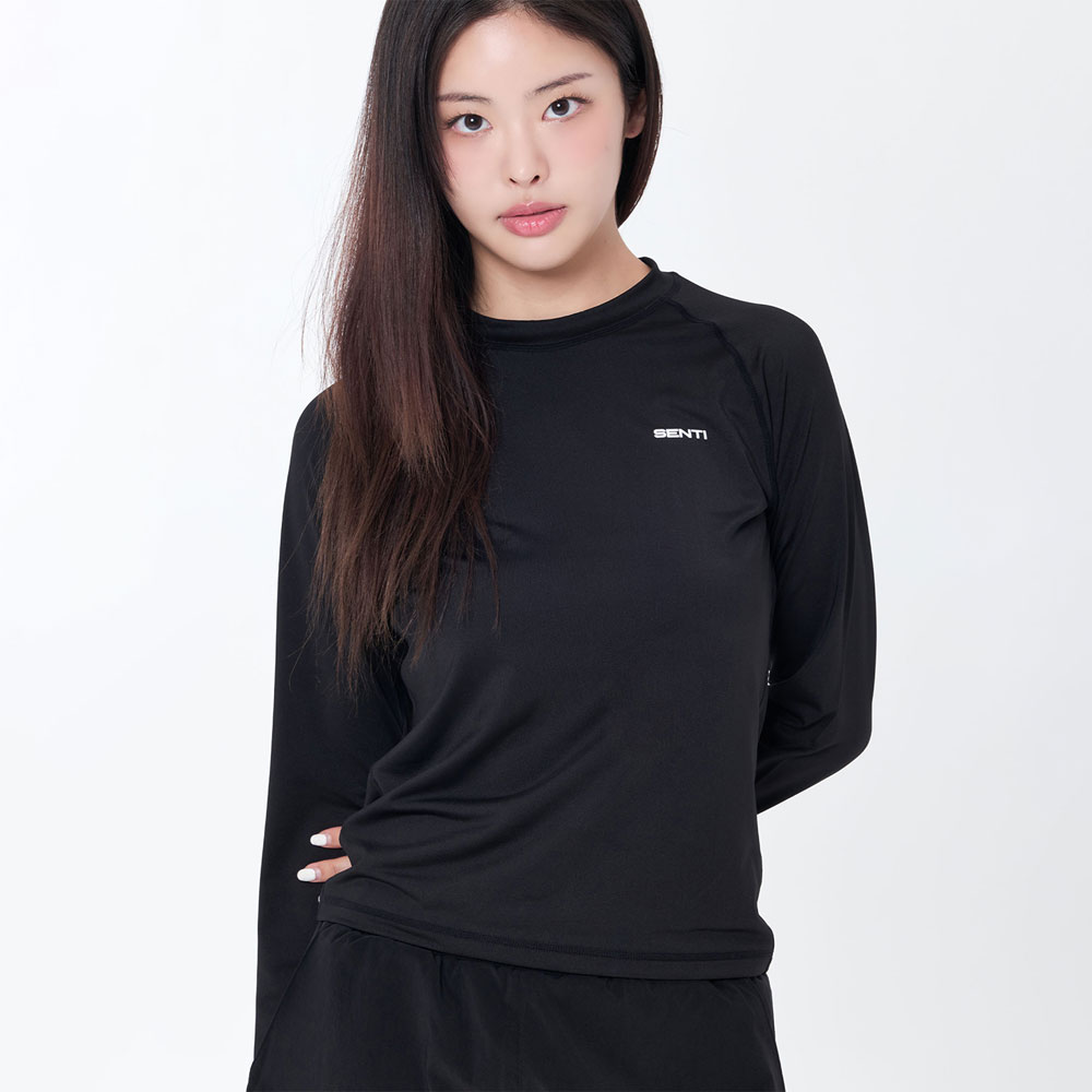 SENTI Woman Classic Standard fit rash guard black [SAR-ARW02(BK) Women's Beachwear] 디테일