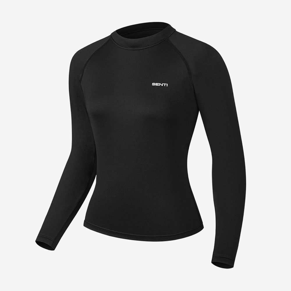 SENTI Woman Classic Standard fit rash guard black [SAR-ARW02(BK) Women's Beachwear] 디테일