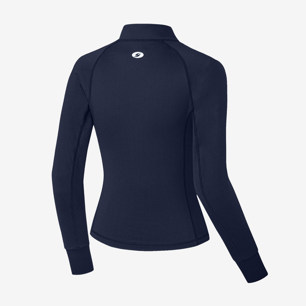 SENTI Woman Classic Standard fit Zip Front rash guard Navy [SAR-ARW22(NV) Women's Beachwear] 디테일