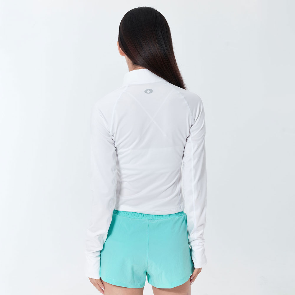 SENTI Woman Classic Standard fit Zip Front rash guard white [SAR-ARW22(WH) Women's Beachwear] 디테일
