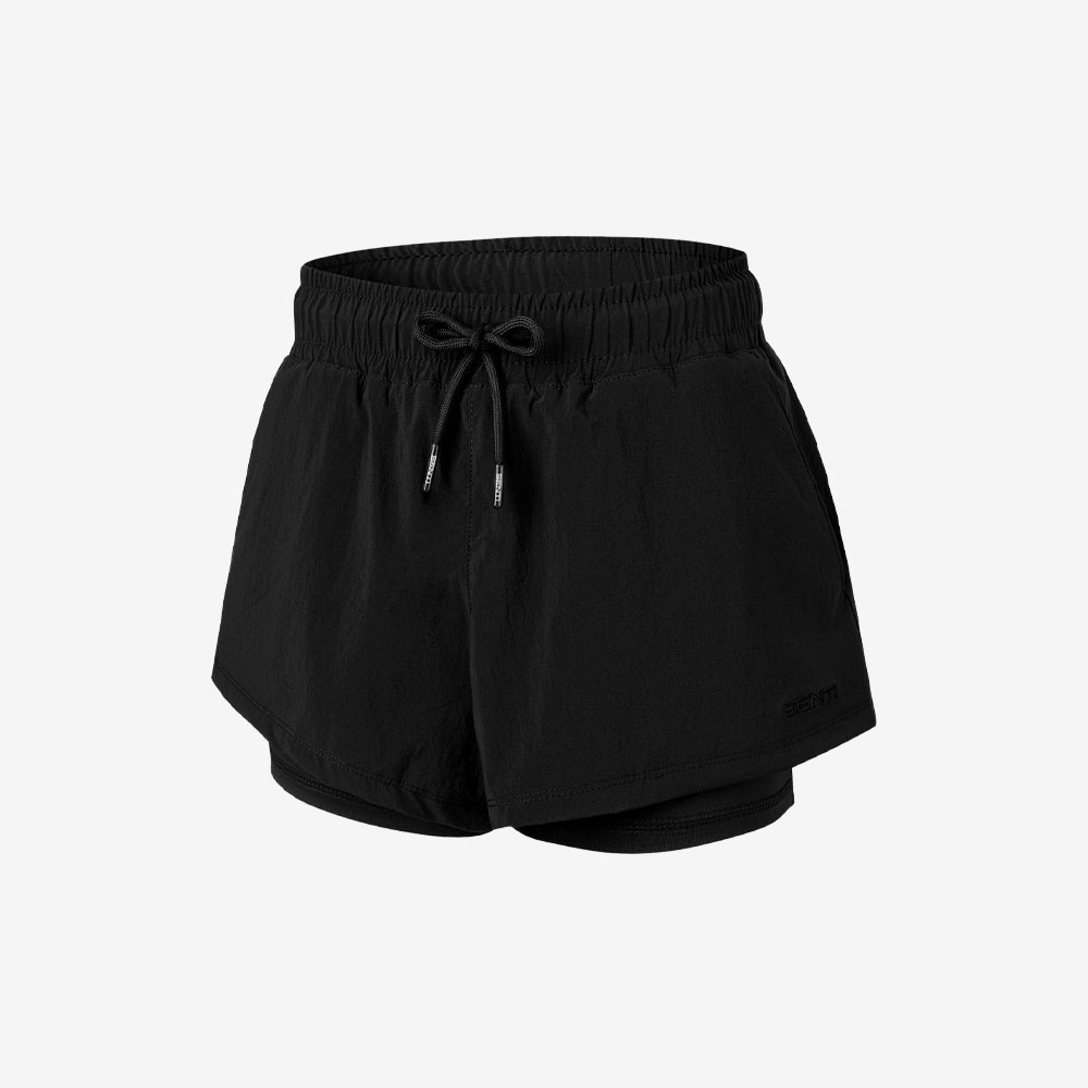 SENTI Woman Classic leggings beach shorts Legsuit black [SAW-PTW72(BK) Women's Beachwear]