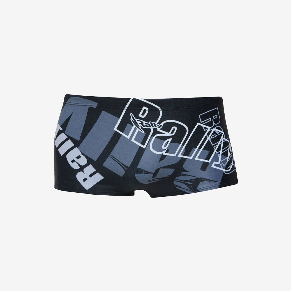 RALLY Logo Play Square Leg Swimsuit Black [QSMR221 Men's]
