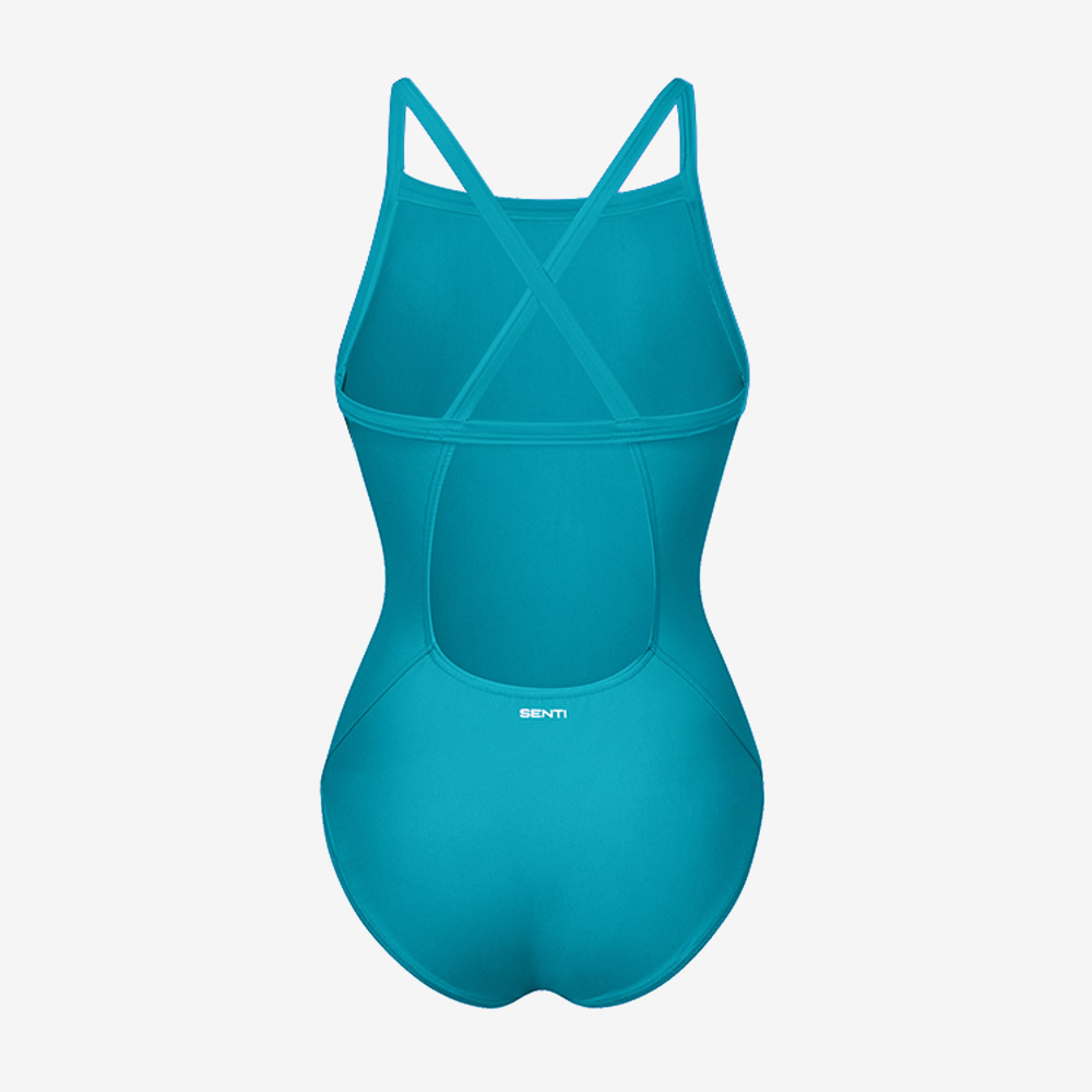 SENTI palette Bold Drop Back Swimsuit Low cut Turquoise [WSL-1009 Women's ] 디테일