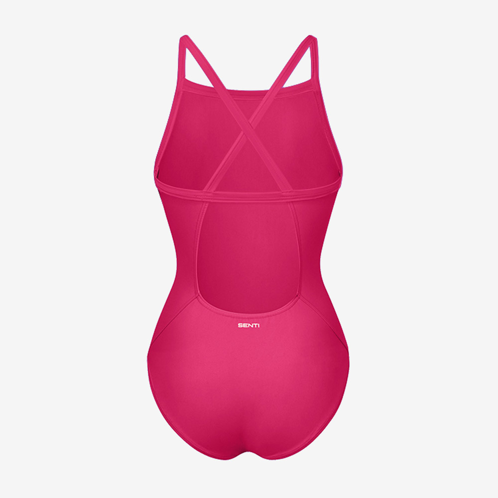 SENTI palette Bold Drop Back Swimsuit Low cut Cranberry [WSL-1010 Women's ] 디테일