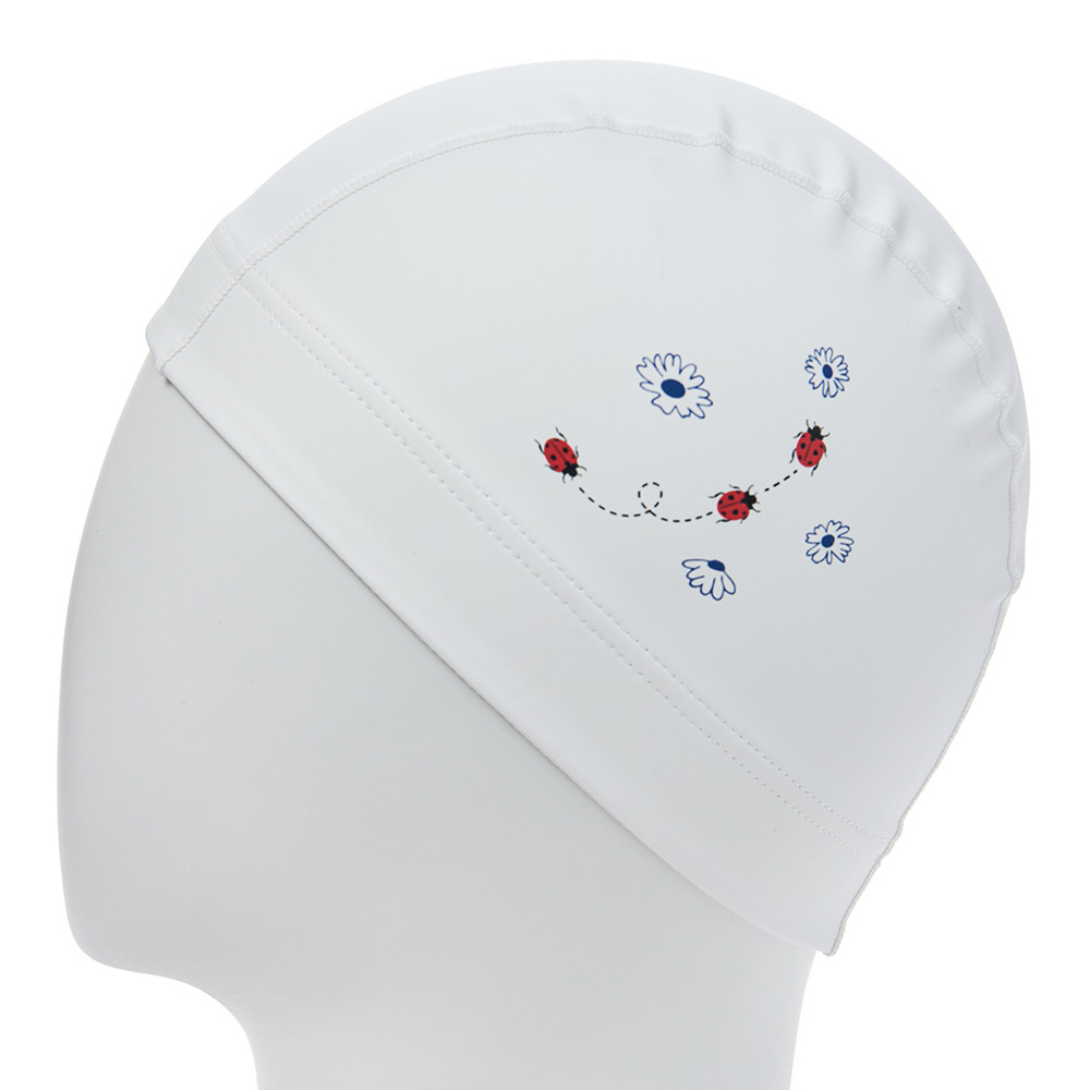 HOOG Ladybug Silicone Coated Swim Cap white [SCC944] 디테일
