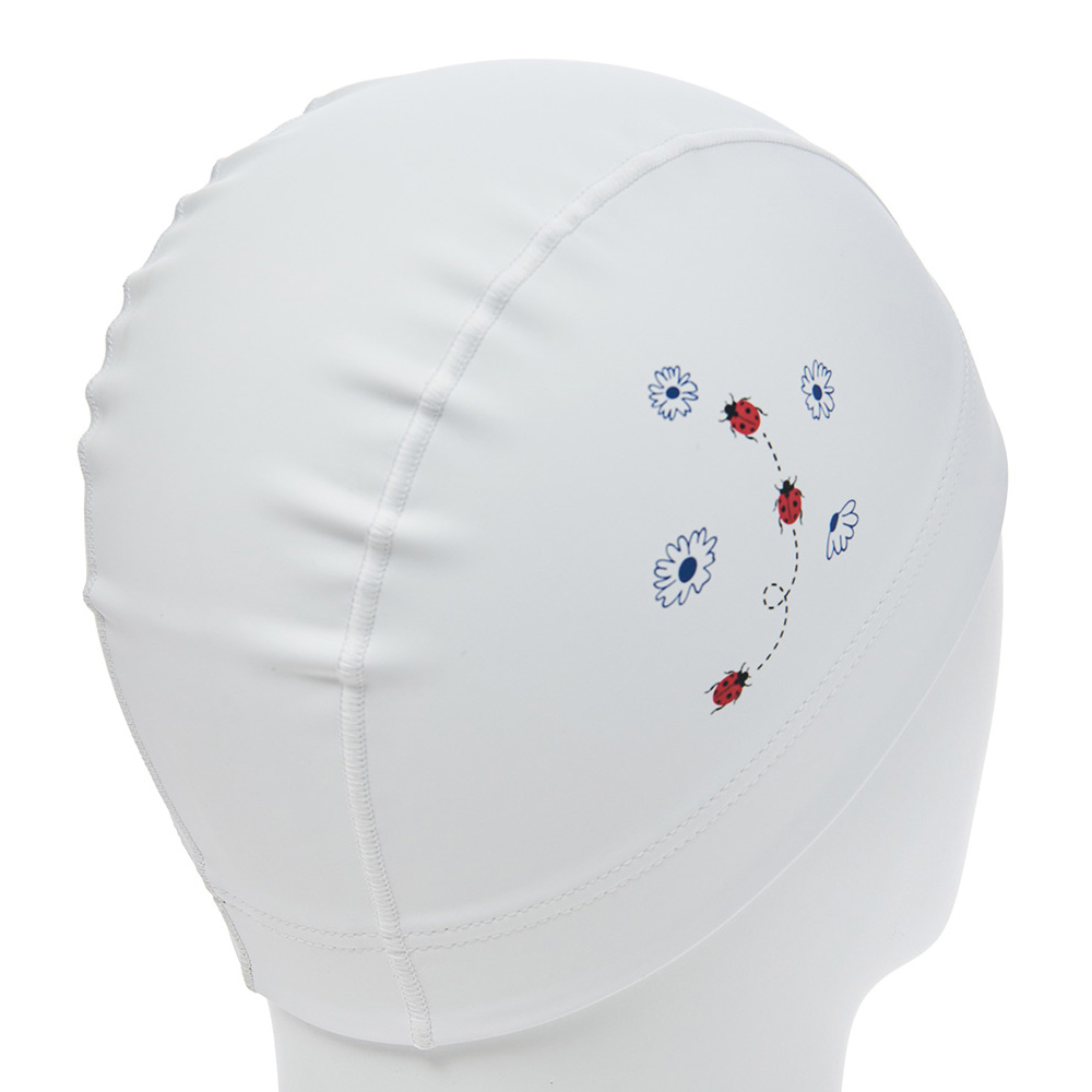 HOOG Ladybug Silicone Coated Swim Cap white [SCC944] 디테일
