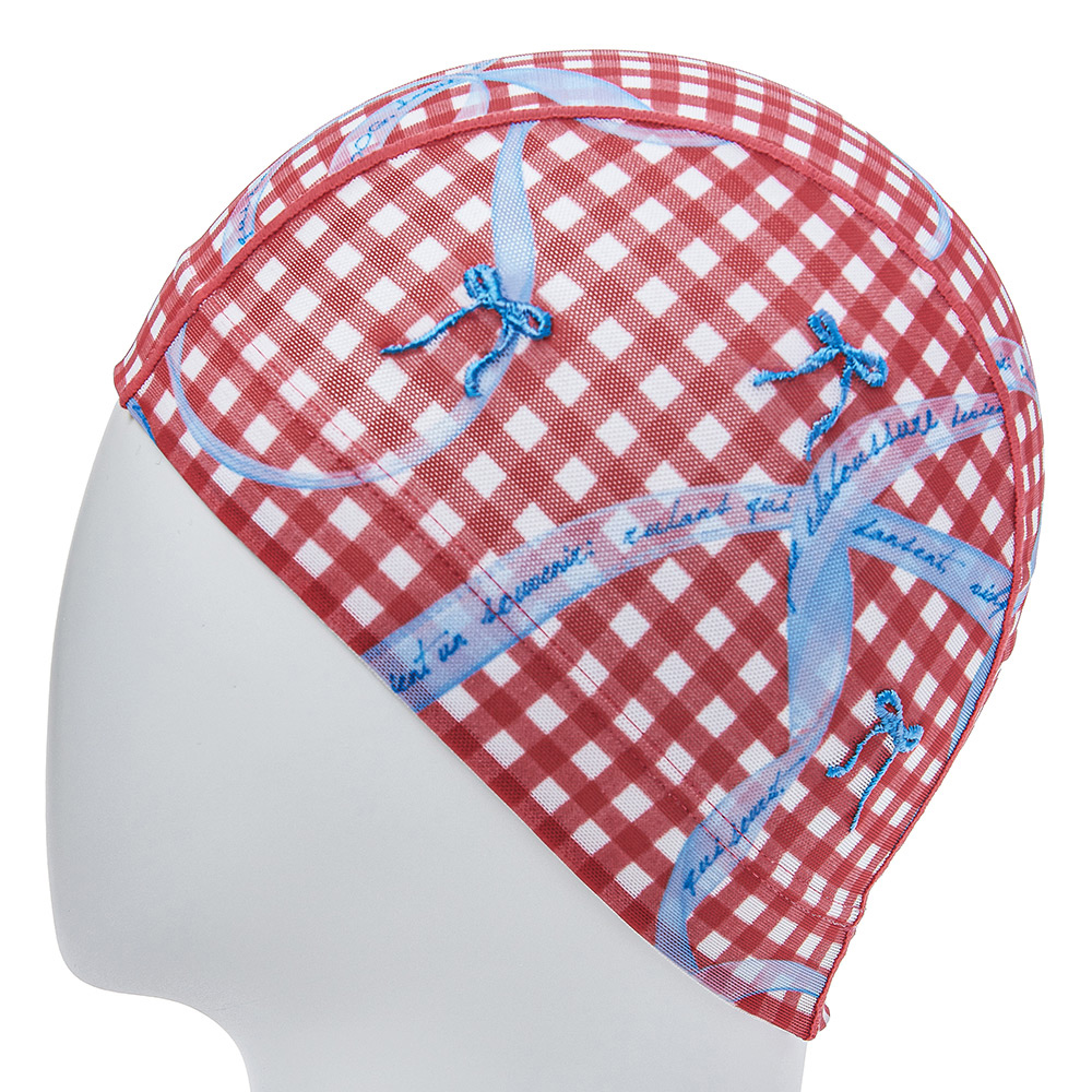 HOOG ribbon party Mesh Swim Cap red gingham ribbon [SNM951] 디테일