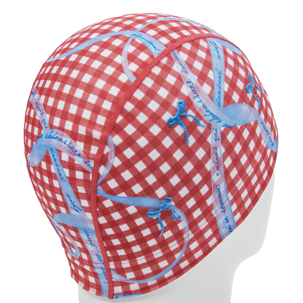 HOOG ribbon party Mesh Swim Cap red gingham ribbon [SNM951] 디테일