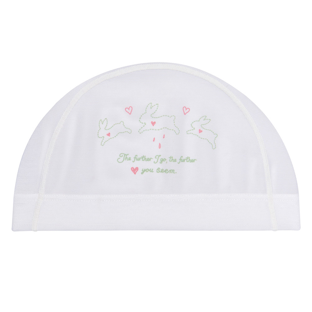 Funder Green Bunny Mesh Swim Cap white