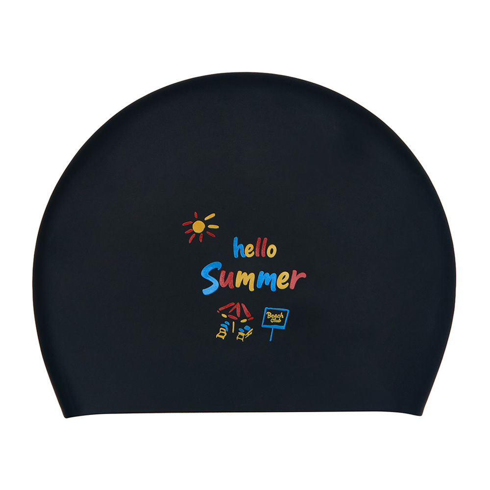 HOOG Hello Summer Silicone Swim Cap black [SSC927] 상품컷