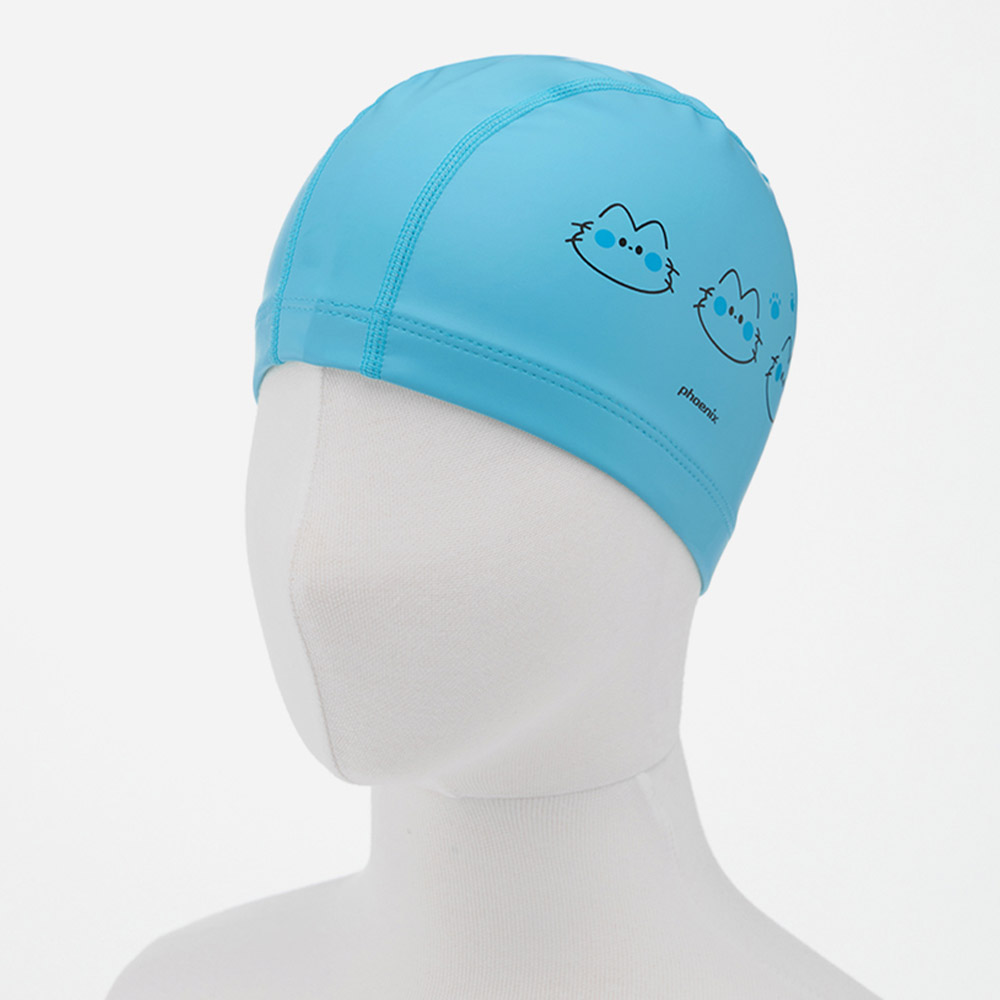Nyangnyang Wave PU Coating Swim Cap Blue